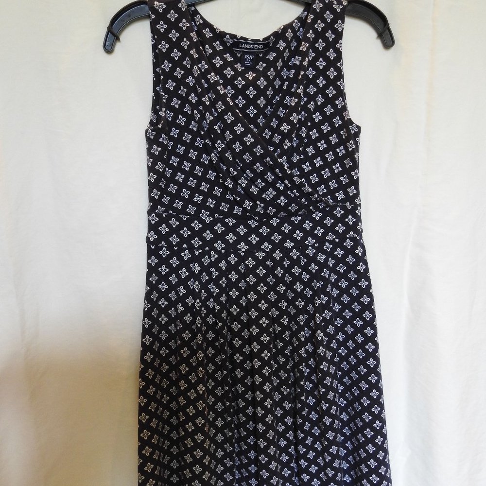 Lands End Blue Print Dress